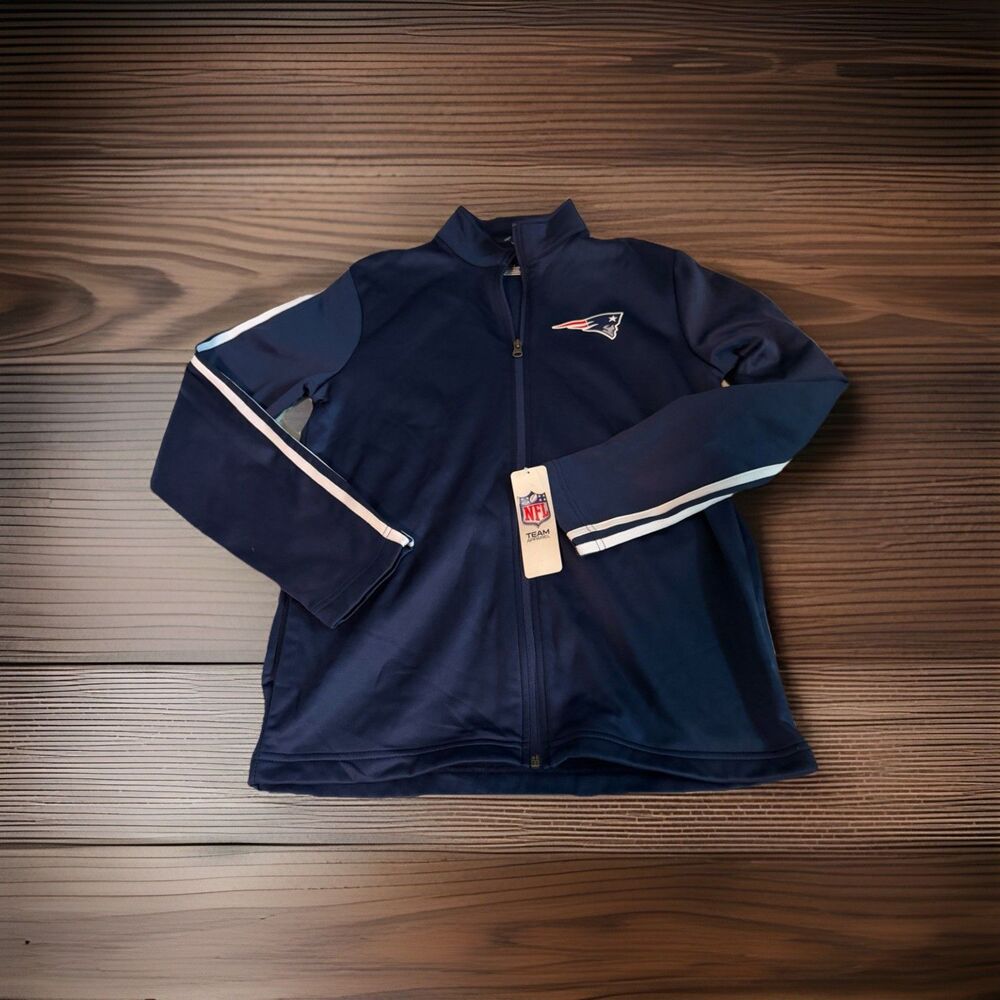 Patriots Full Zip Jacket Men’s Small NWT NFL Team Apparel Track Warm Up Navy